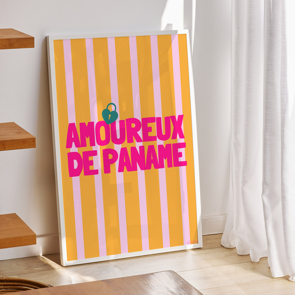 Affiche Illustration sur Paris, Amoureux de Paname