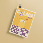 Affiche Illustration Cocktail Retro Pina Colada