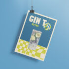 Affiche Illustration Cocktail Retro Gin To