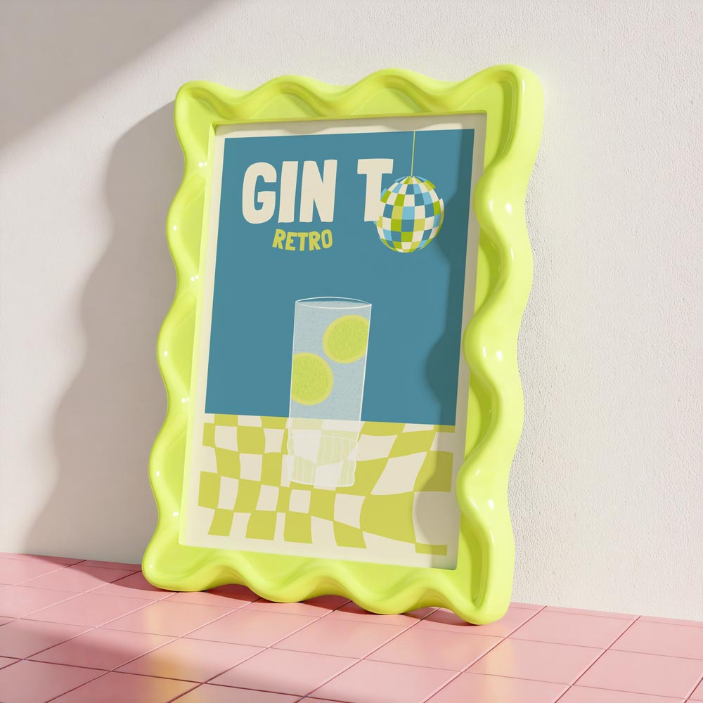 Affiche Illustration Cocktail Retro Gin To