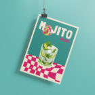 Affiche Illustration Cocktail Retro Mojito