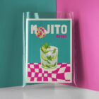 Affiche Illustration Cocktail Retro Mojito