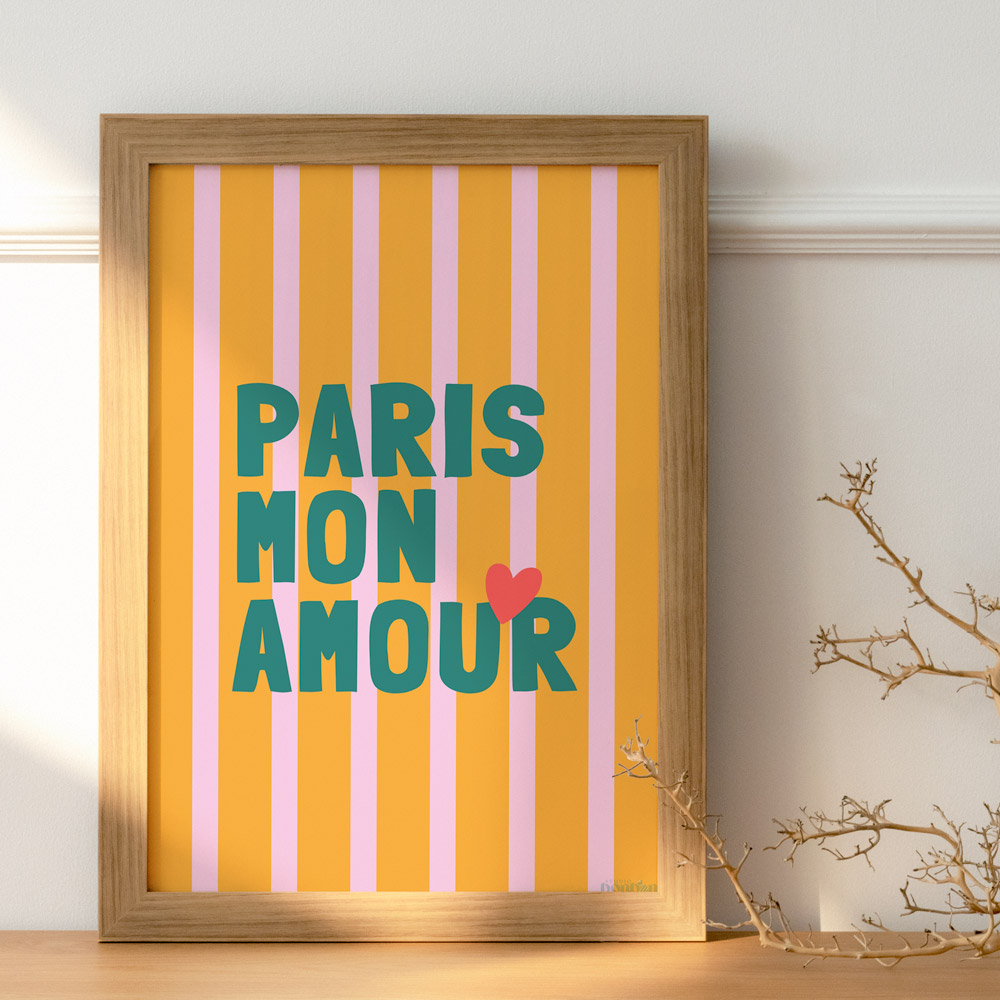 Affiche Illustration Paris mon Amour