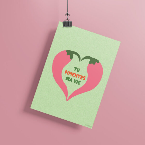 Affiche Illustration colorée Tu pimentes ma vie