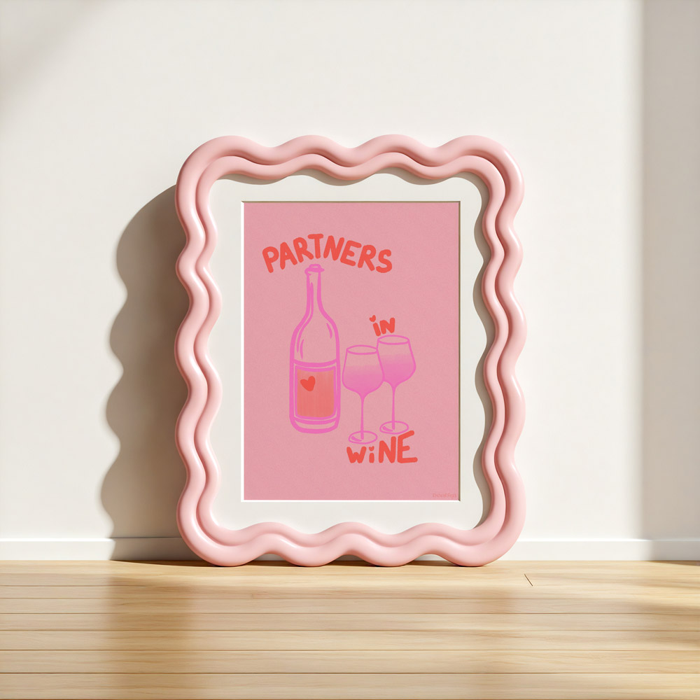 Affiche Illustration sur le vin "Partners in Wine"