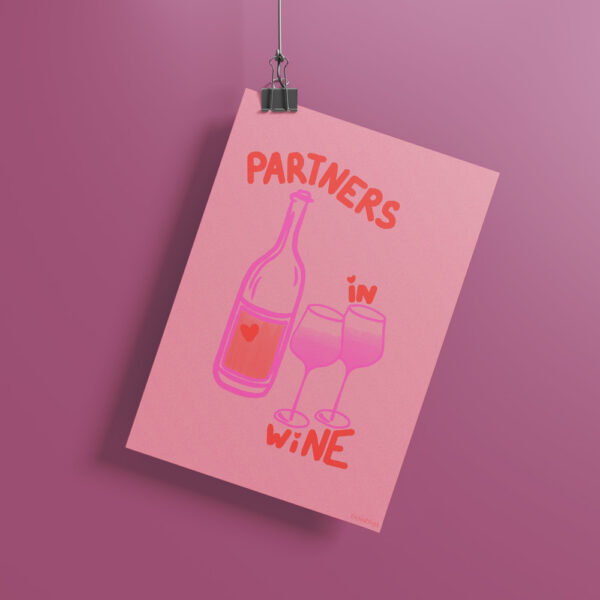 Affiche Illustration sur le vin "Partners in Wine"