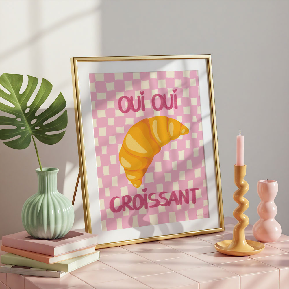 Affiche Illustration Croissant Paris