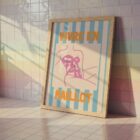 Affiche Illustration colorée à rayures maillot de bain