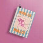 Affiche Illustration colorée à rayures maillot de bain