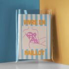 Affiche Illustration colorée à rayures maillot de bain